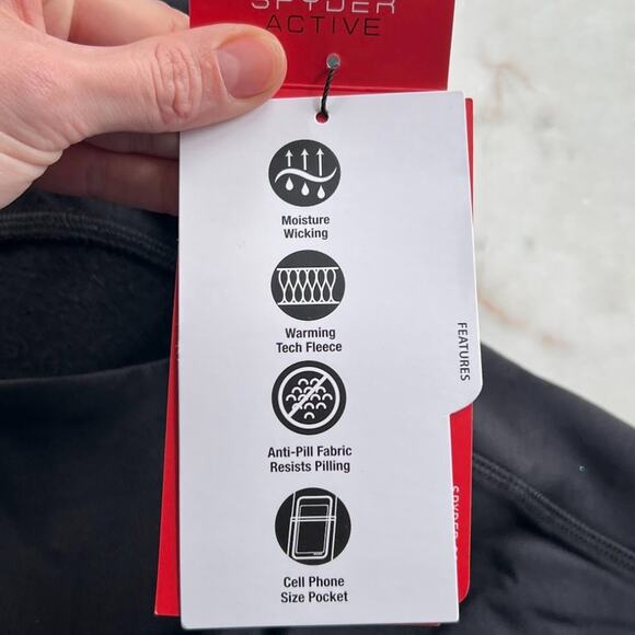 Spyder Active Black Performance Leggings with Side Pockets - Picture 8 of 13